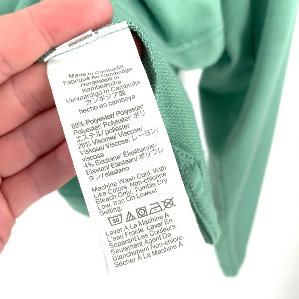J. Crew Rugby Green Long Sleeve Collared VNeck Lightweight Sweater Top